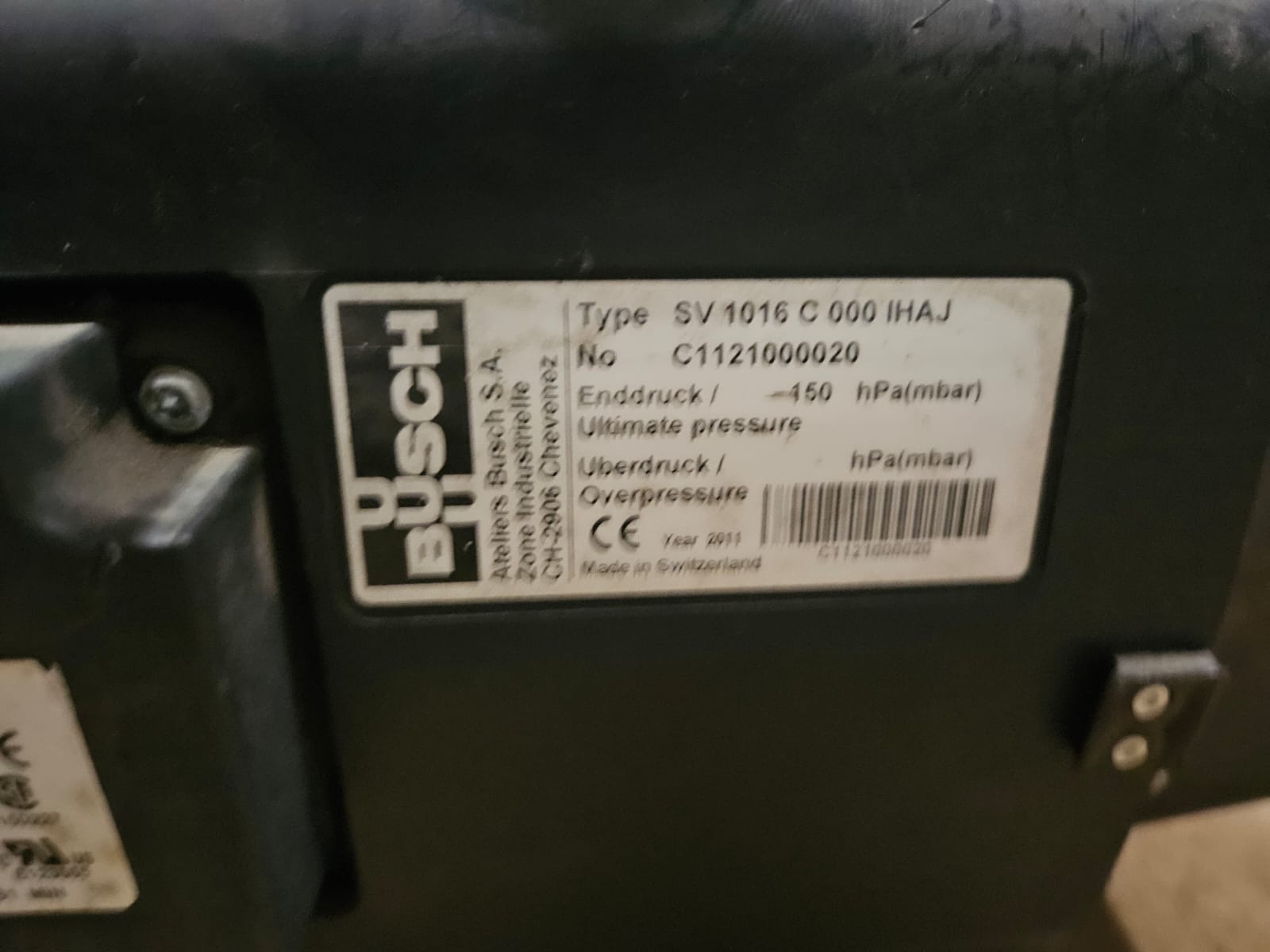 BUSCH Vacuum pump oil-free, dry-running rotary vane 3