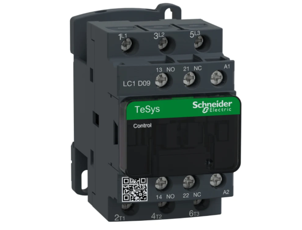 SCHNEIDER LCID09 - TeSys D contactor. 3P(3 NO). AC-3. <= 440 V 9 A. 24 VAC coil 1