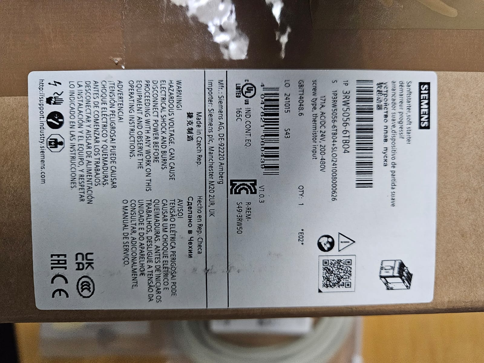 Soft Starter 200-480V 3 Phase 171A - 3RW5056-6TB04 plus accessories 2
