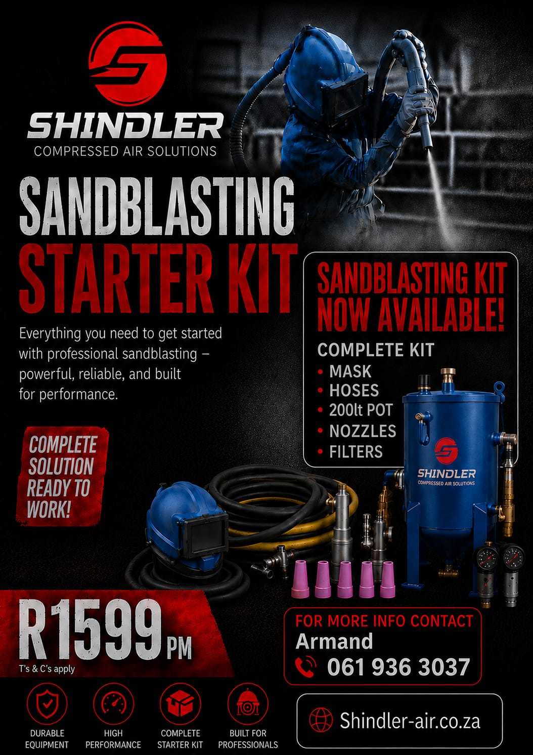 Shindler Air Sandblasting Kit 1