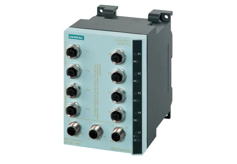 SIEMENS 6GK5208-0HA00-2AA6 - SCALANCE X208PRO, managed IE switch, 8x 10/100 Mbps M12 ports 1